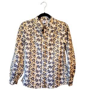 Cabi Women's Leopard Print Lyocell Button Up Shirt Size XS